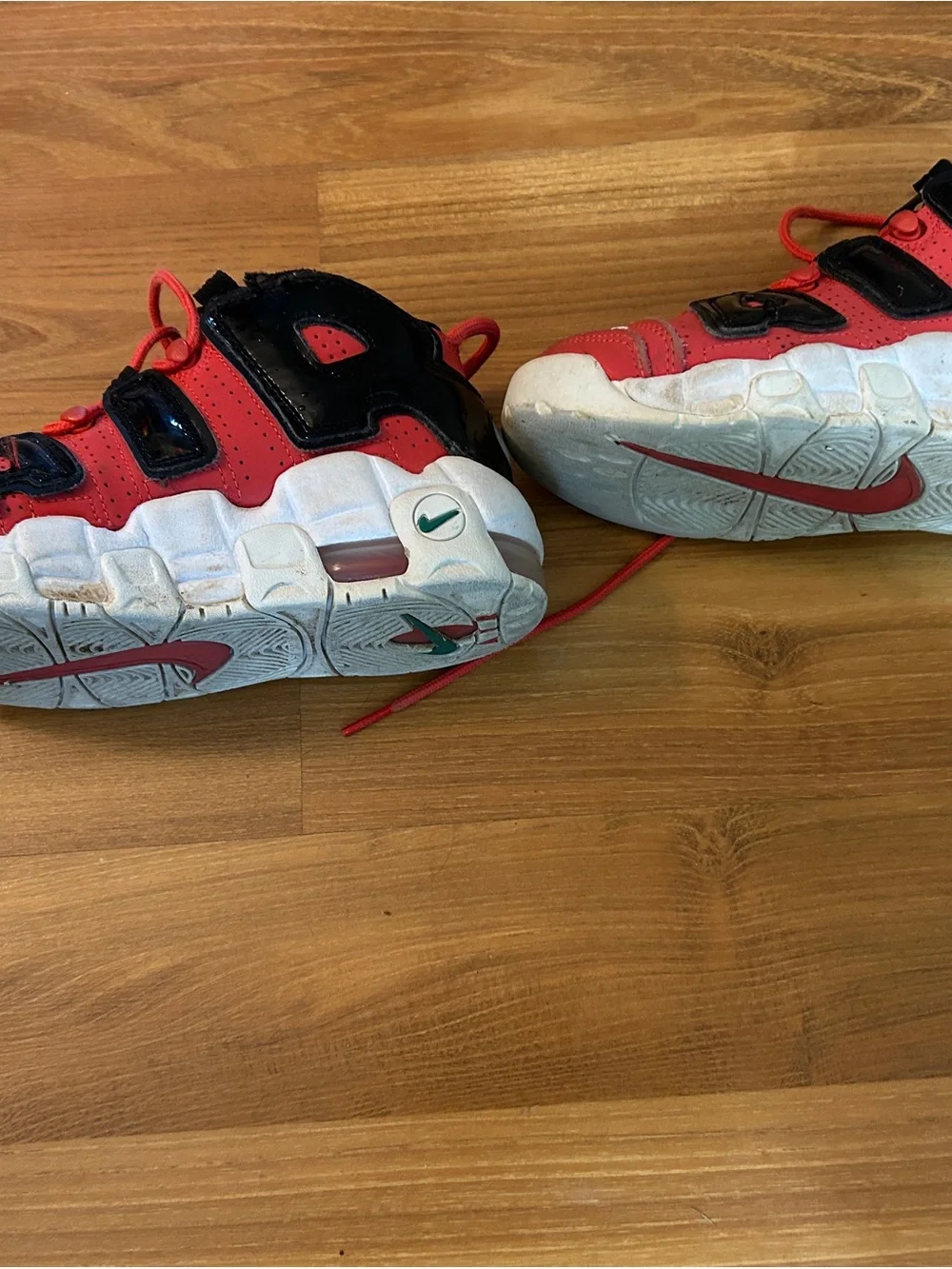 Nike Kids Red and Black Hook-and-Loop Sneakers
